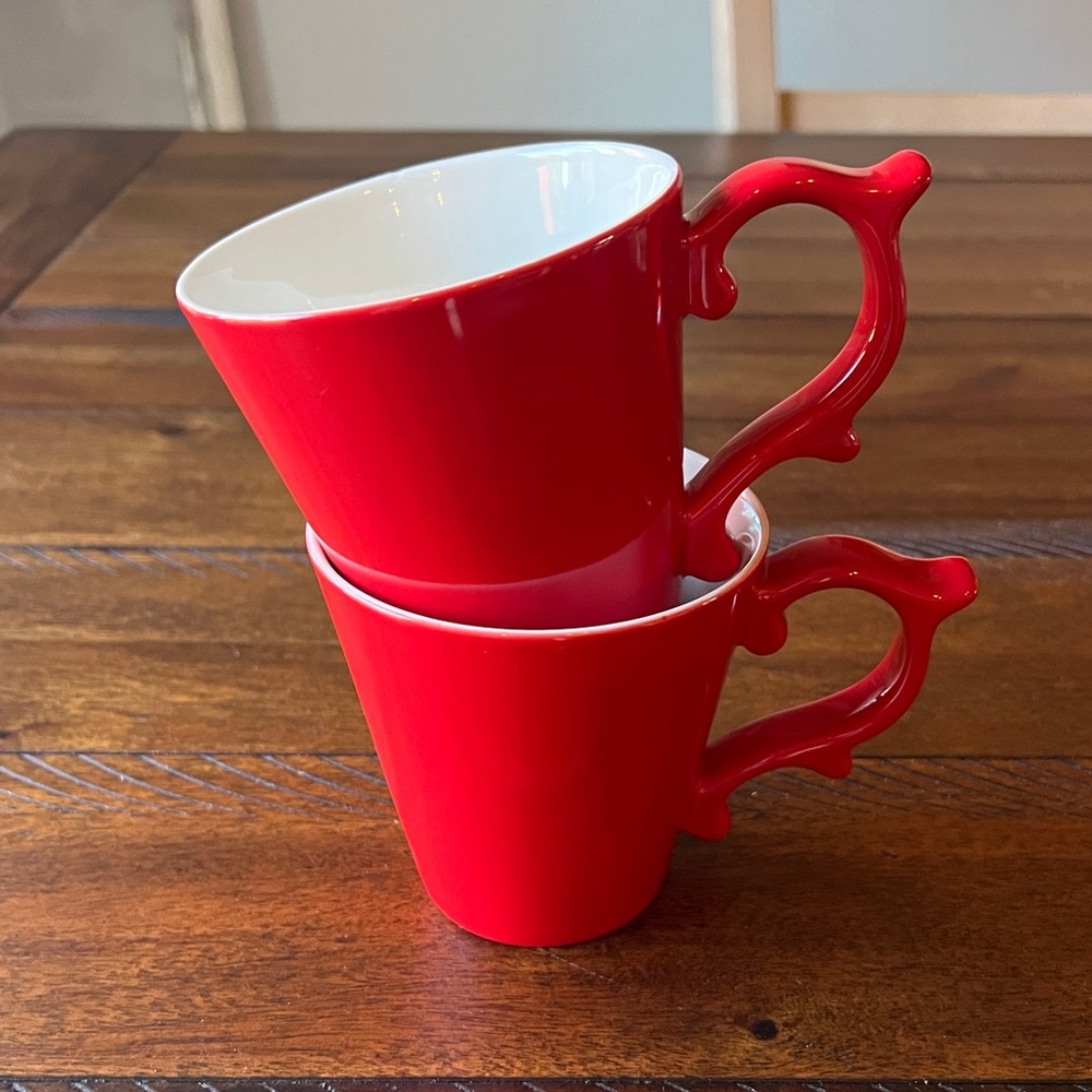 Starbucks Teavana Tazo Tea Cup Coffee Mug - Scroll Handle set of 2